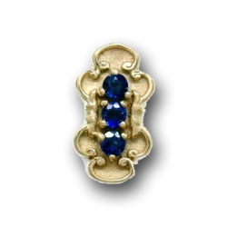 N608 14K SAPPHIRE SLIDE SPACER WITH FLEUR DE LIS 